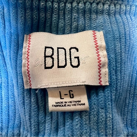 URBAN OUTFITTERS BDG Carissa Corduroy Cropped Jacket Short Blue Size Large - Picture 9 of 10
